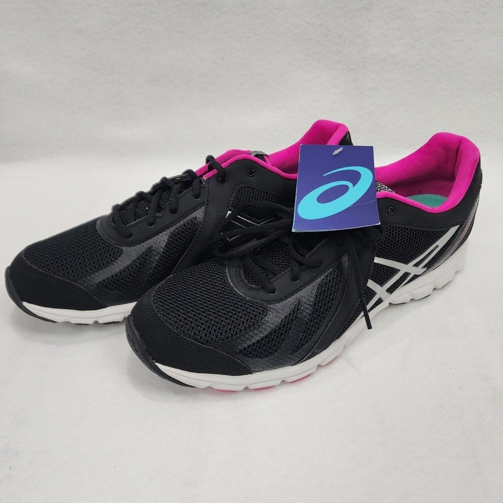 Asics Gel-Frequency 3 Q554N Womens US 12 Walking Shoes Black Silver Pink Sneaker